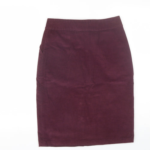 Quba & Co Womens Purple  Cotton A-Line Skirt Size 8
