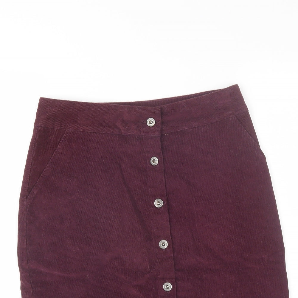 Quba & Co Womens Purple  Cotton A-Line Skirt Size 8