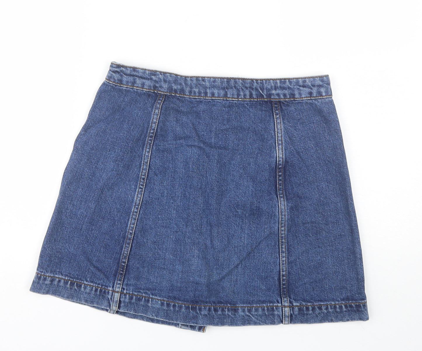 Topshop Womens Blue  Cotton Mini Skirt Size 28 in
