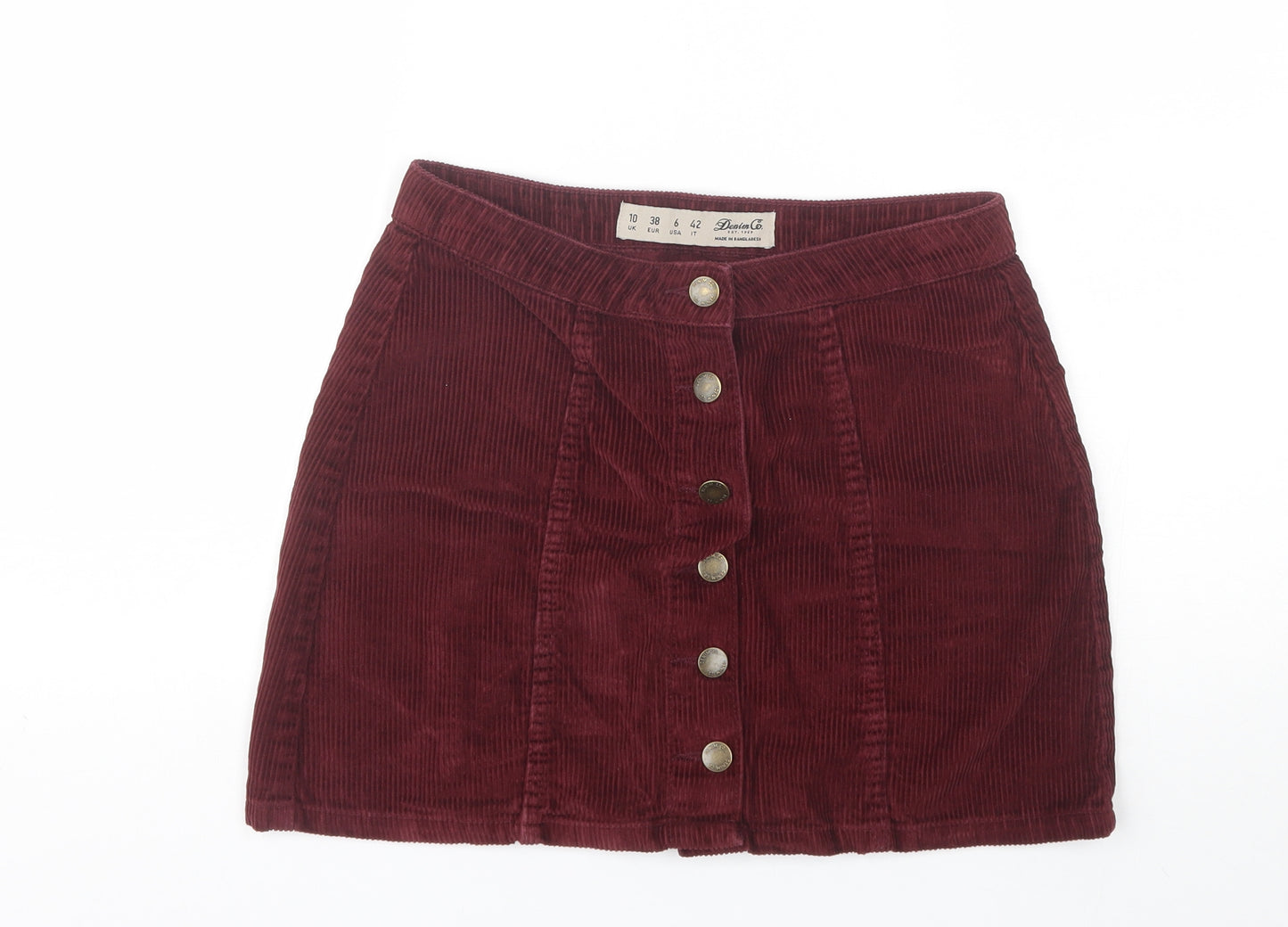 Denim Co. Womens Red  Cotton Mini Skirt Size 10