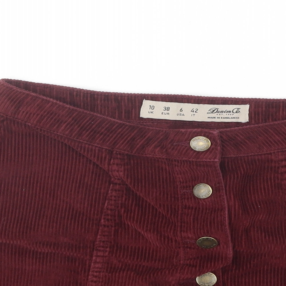 Denim Co. Womens Red  Cotton Mini Skirt Size 10
