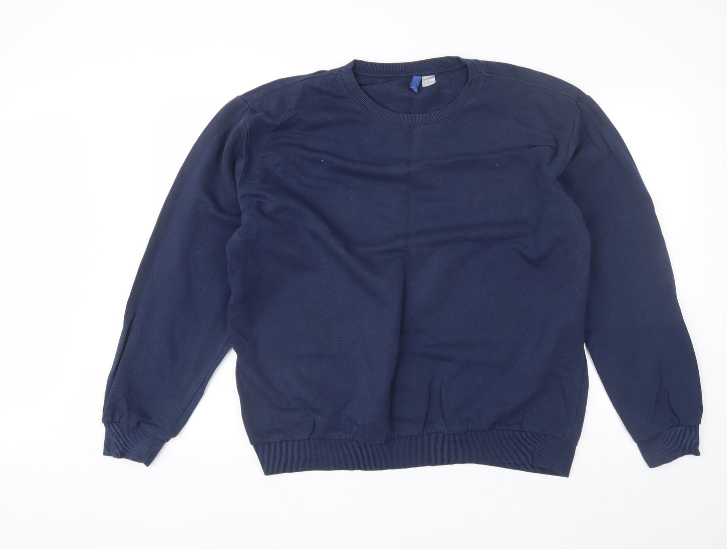 Divided Womens Blue Round Neck  Cotton Pullover Jumper Size XL