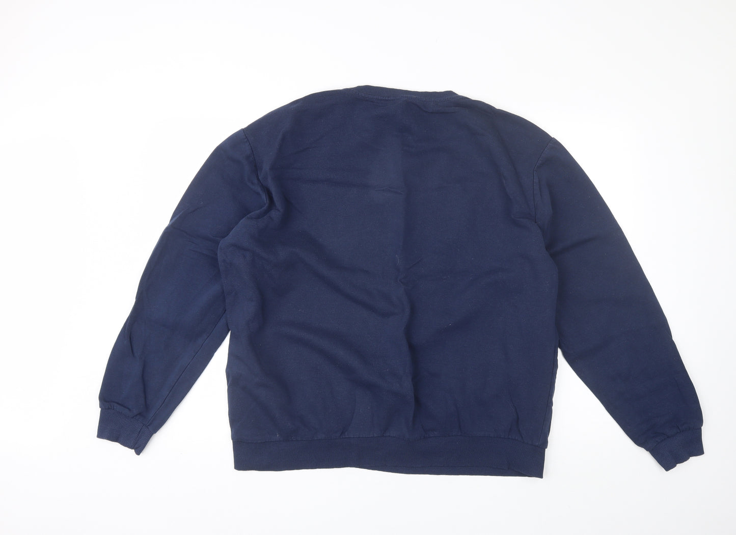 Divided Womens Blue Round Neck  Cotton Pullover Jumper Size XL