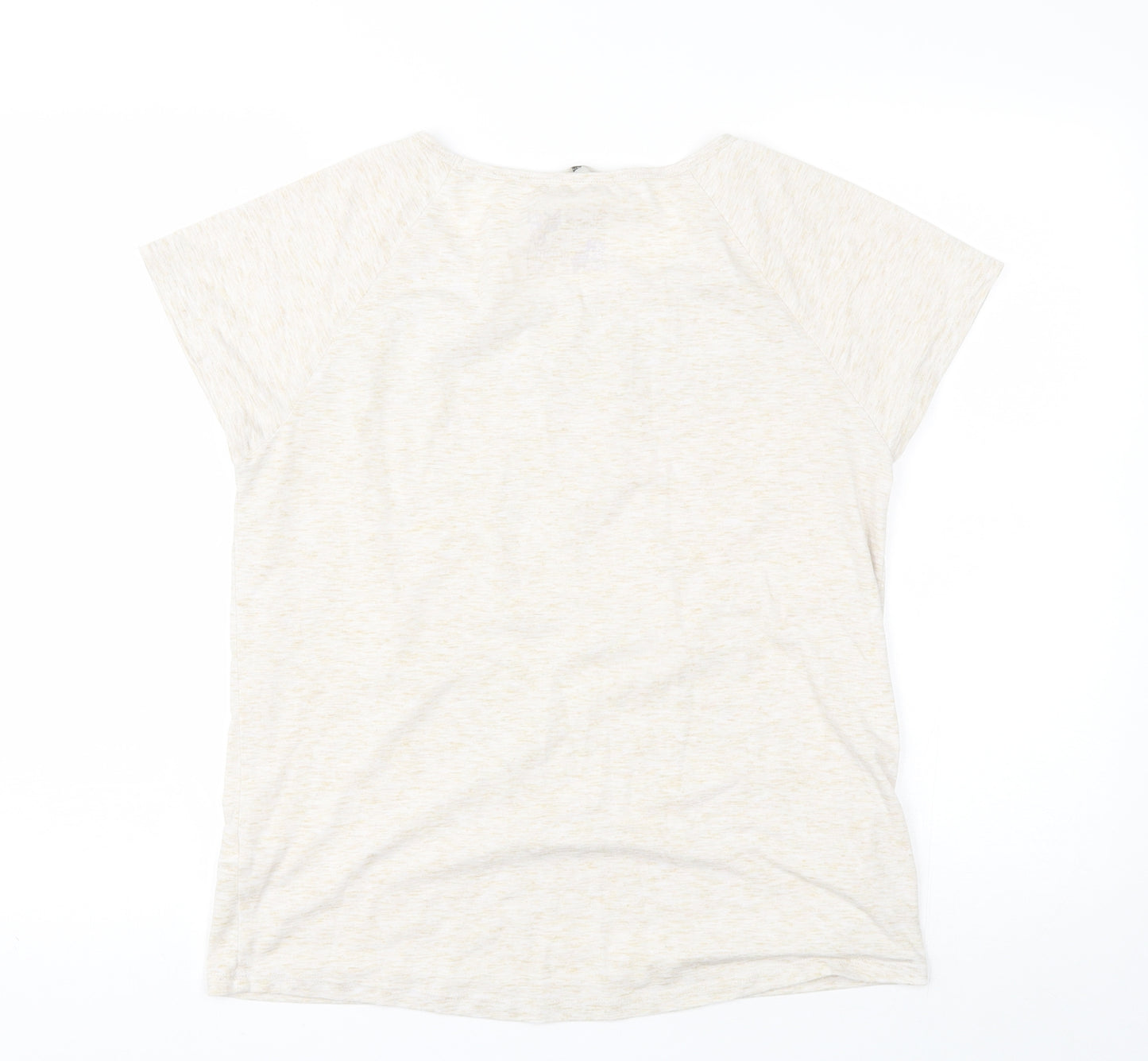 TU Womens Beige  Polyester Basic T-Shirt Size 12 Round Neck