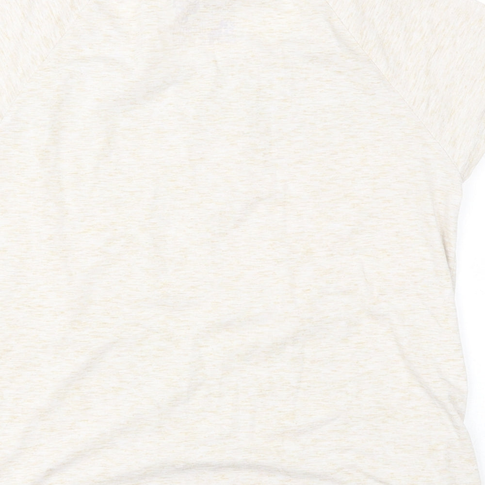 TU Womens Beige  Polyester Basic T-Shirt Size 12 Round Neck