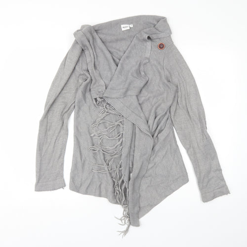 Object Womens Grey Collared  Acrylic Cardigan Jumper Size M