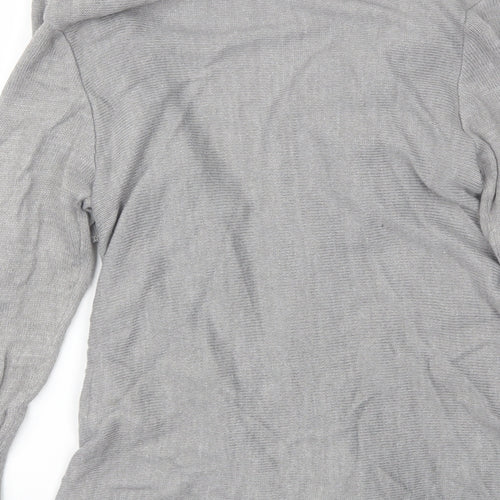 Object Womens Grey Collared  Acrylic Cardigan Jumper Size M