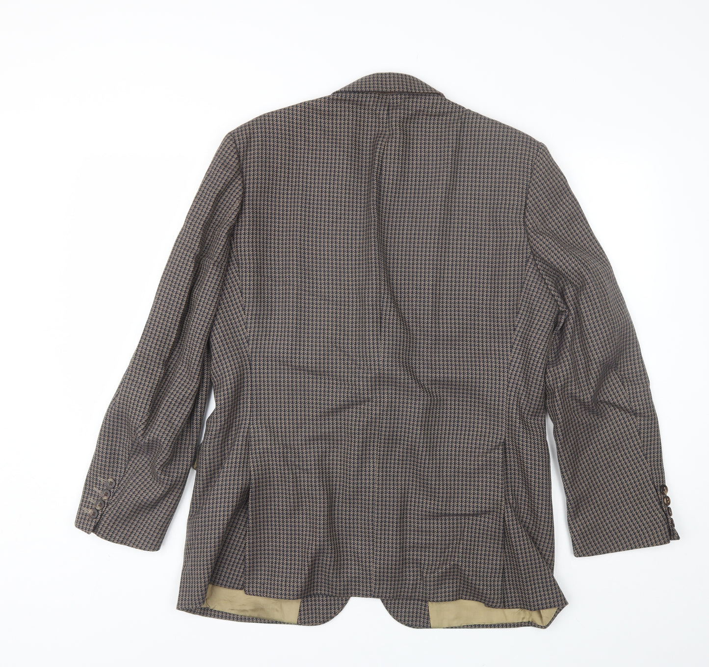 st Michael Mens Brown Check Wool Jacket Blazer Size 40