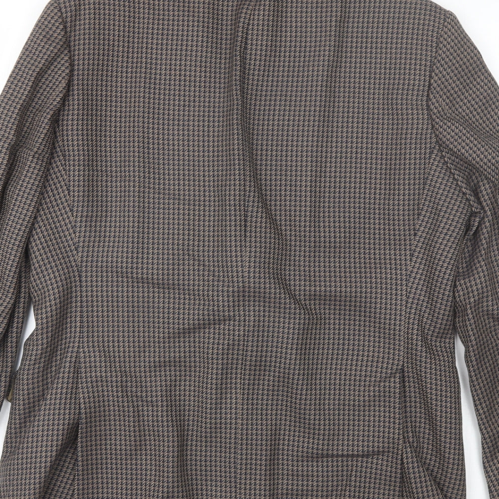 st Michael Mens Brown Check Wool Jacket Blazer Size 40