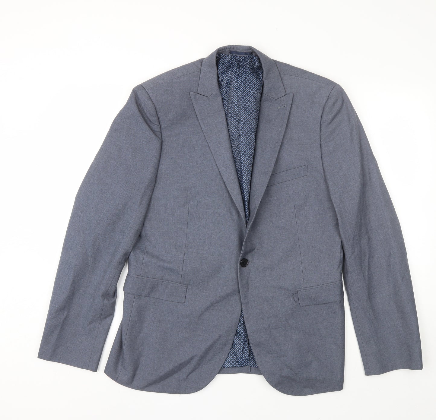 NEXT Mens Blue  Polyester Jacket Blazer Size 42