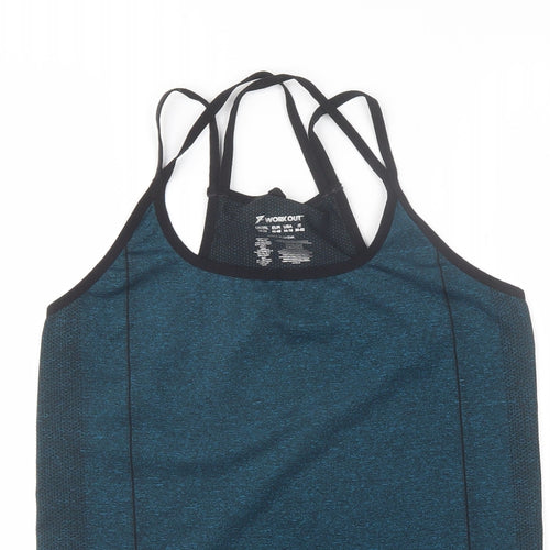 Primark Womens Blue  Polyester Basic Tank Size 18 Round Neck