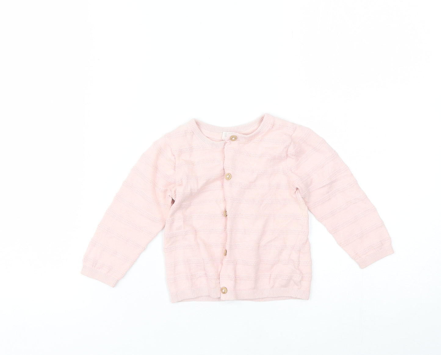 H&M Baby Pink  Cotton Cardigan Jumper Size 6-9 Months