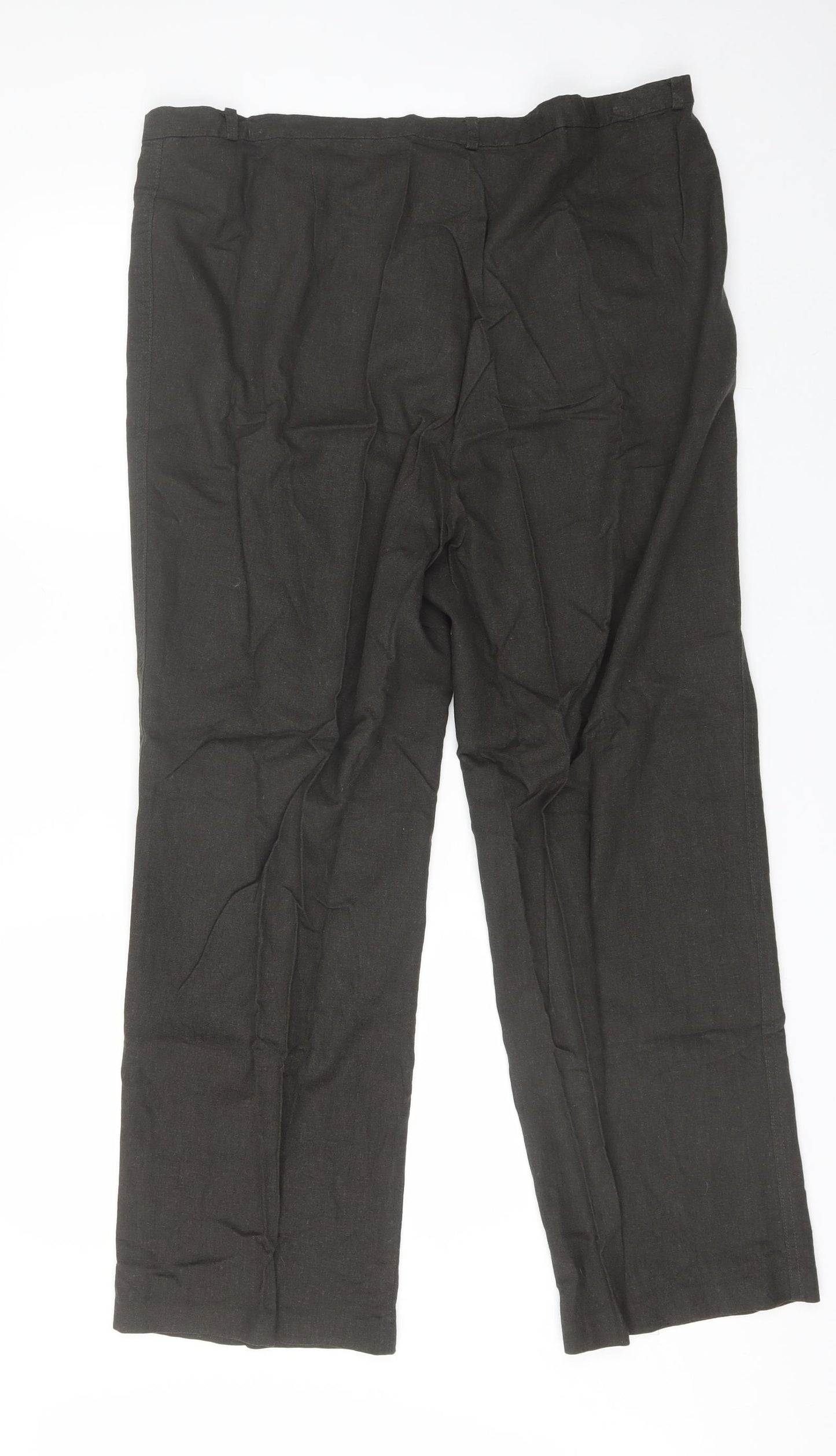 essence Womens Green  Linen Trousers  Size 20 L28 in Regular