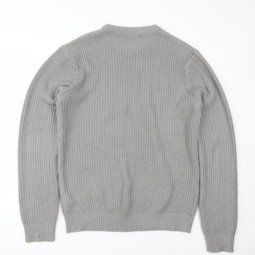 Twisted Soul  Mens Grey Round Neck  Acrylic Pullover Jumper Size XL