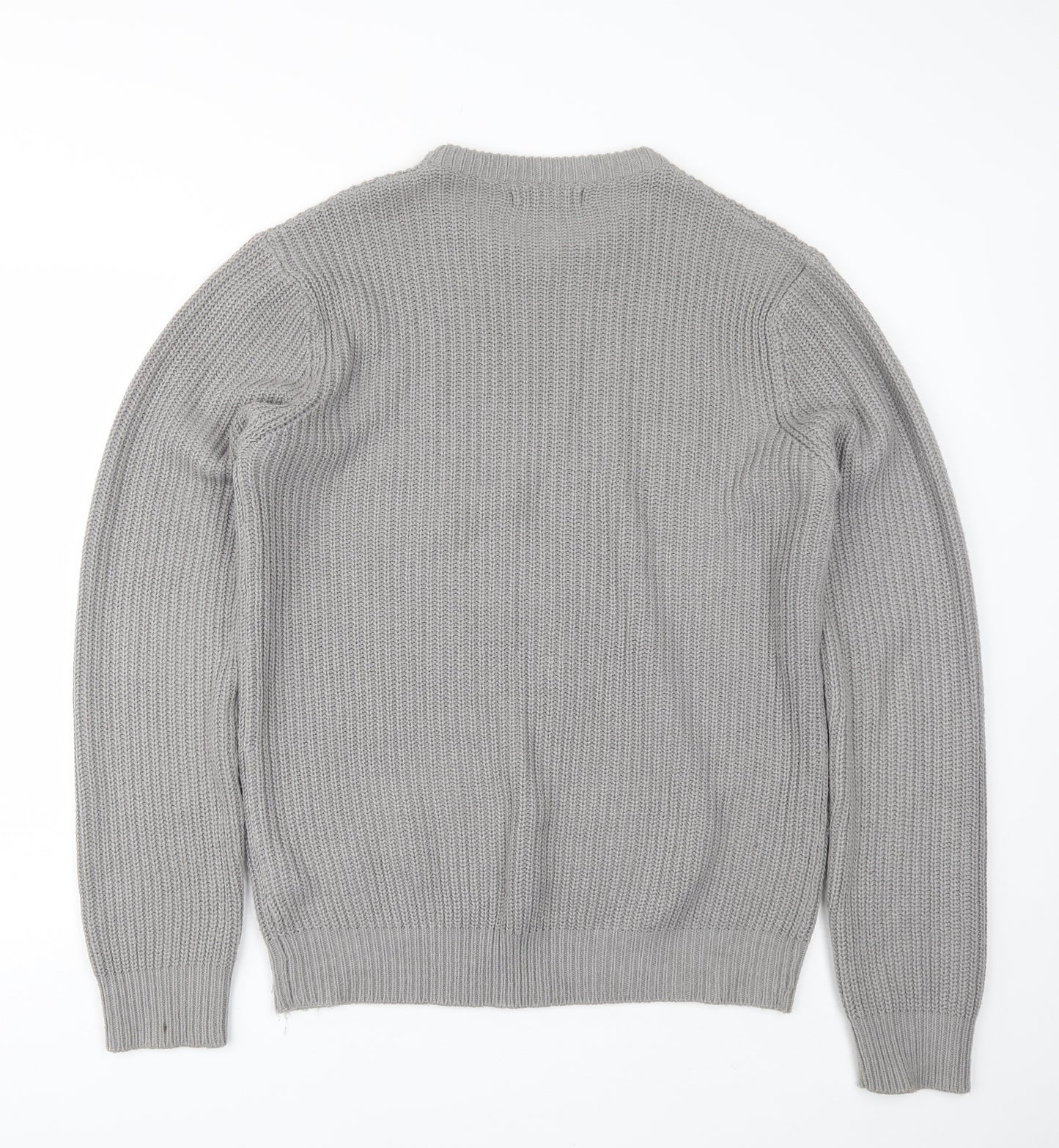 Twisted Soul  Mens Grey Round Neck  Acrylic Pullover Jumper Size XL