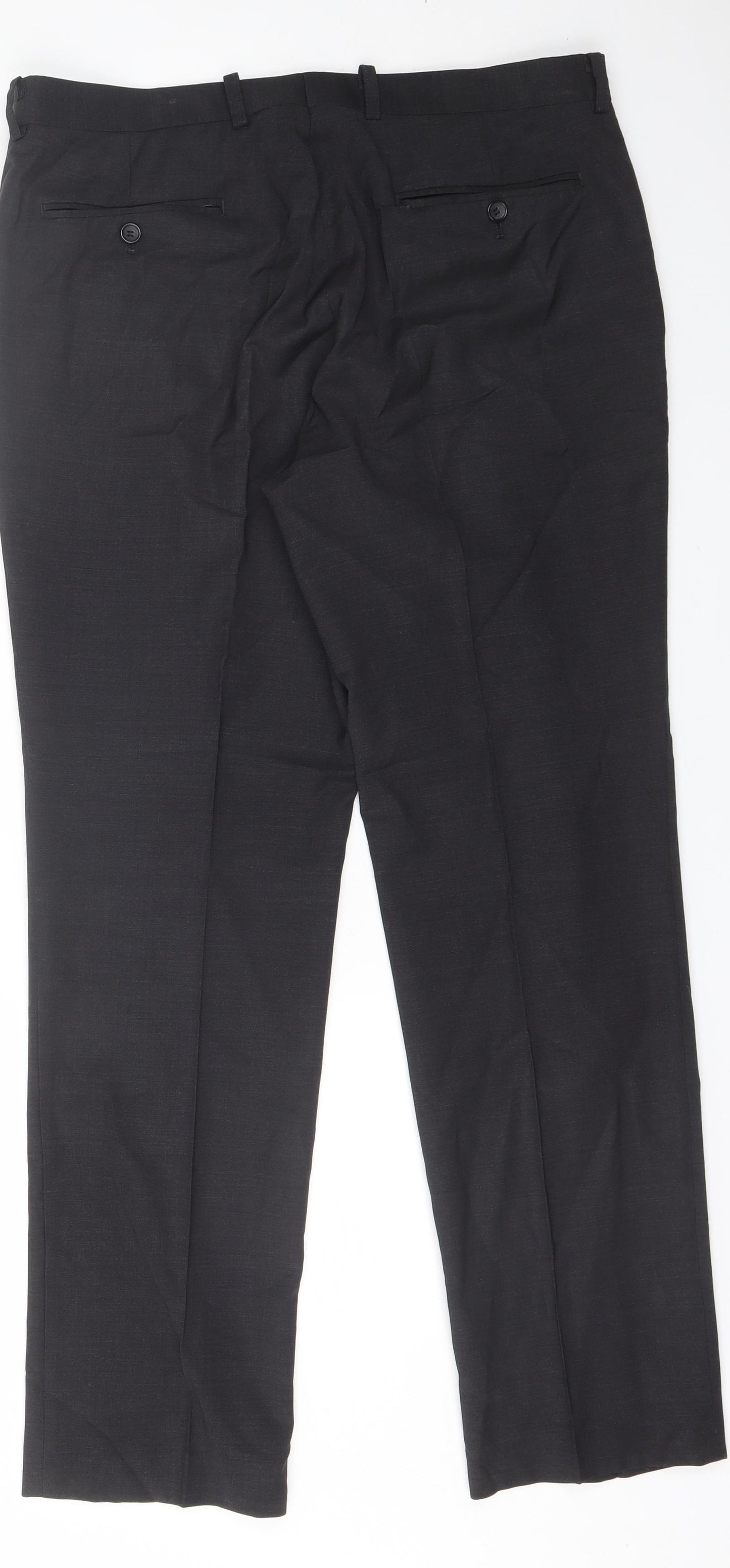 Moss Mens Grey  Wool Dress Pants Trousers Size 34 in L31 in Regular