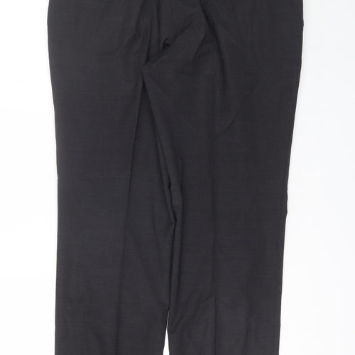 Moss Mens Grey  Wool Dress Pants Trousers Size 34 in L31 in Regular
