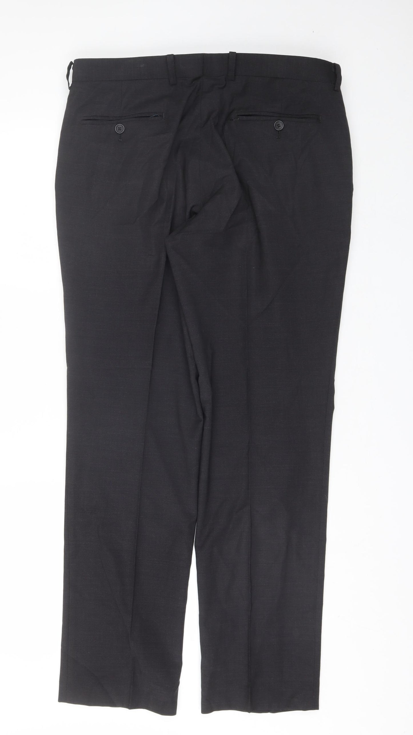Moss Mens Grey  Wool Dress Pants Trousers Size 34 in L31 in Regular