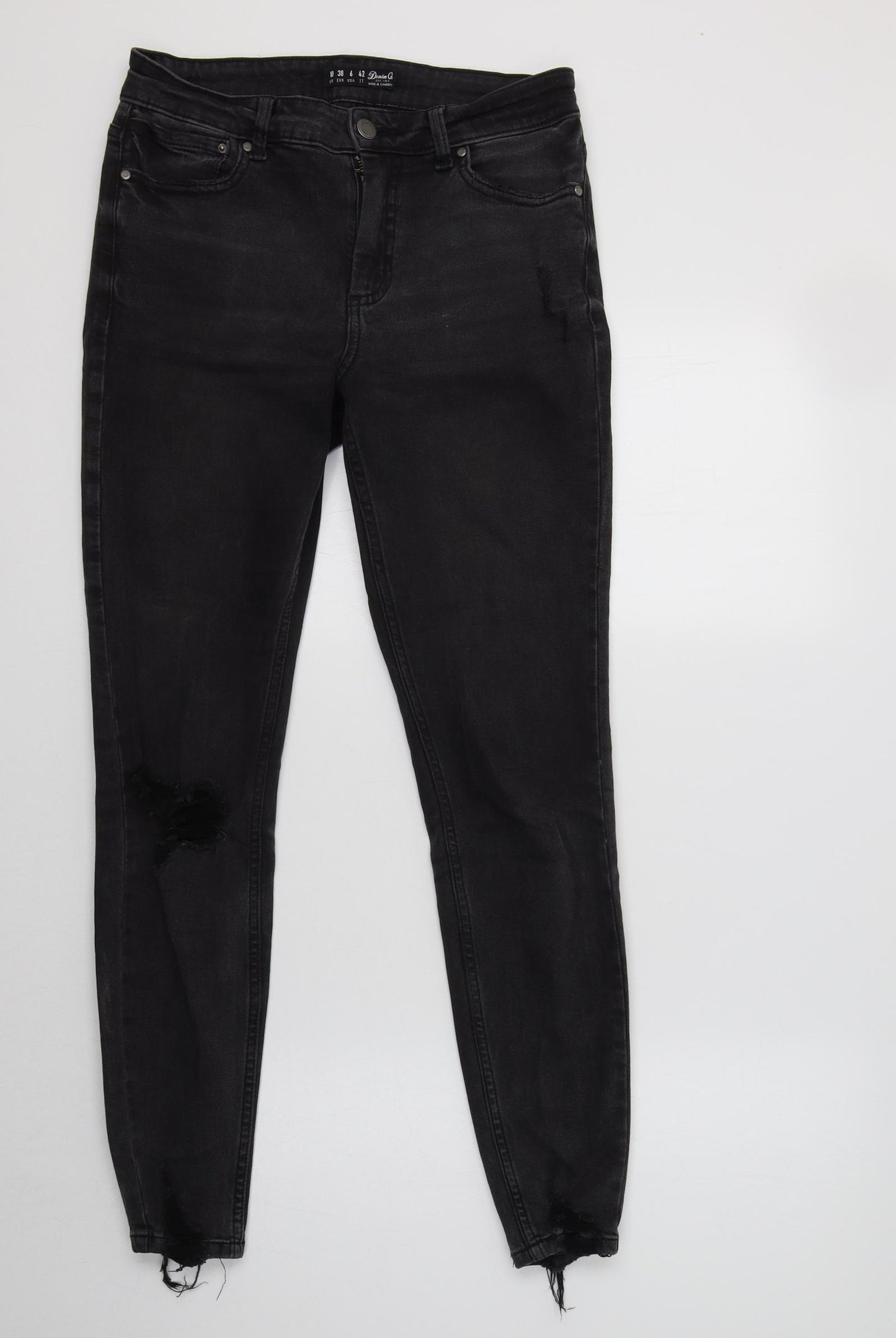 Primark Womens Black  Cotton Skinny Jeans Size 10 L29 in Regular