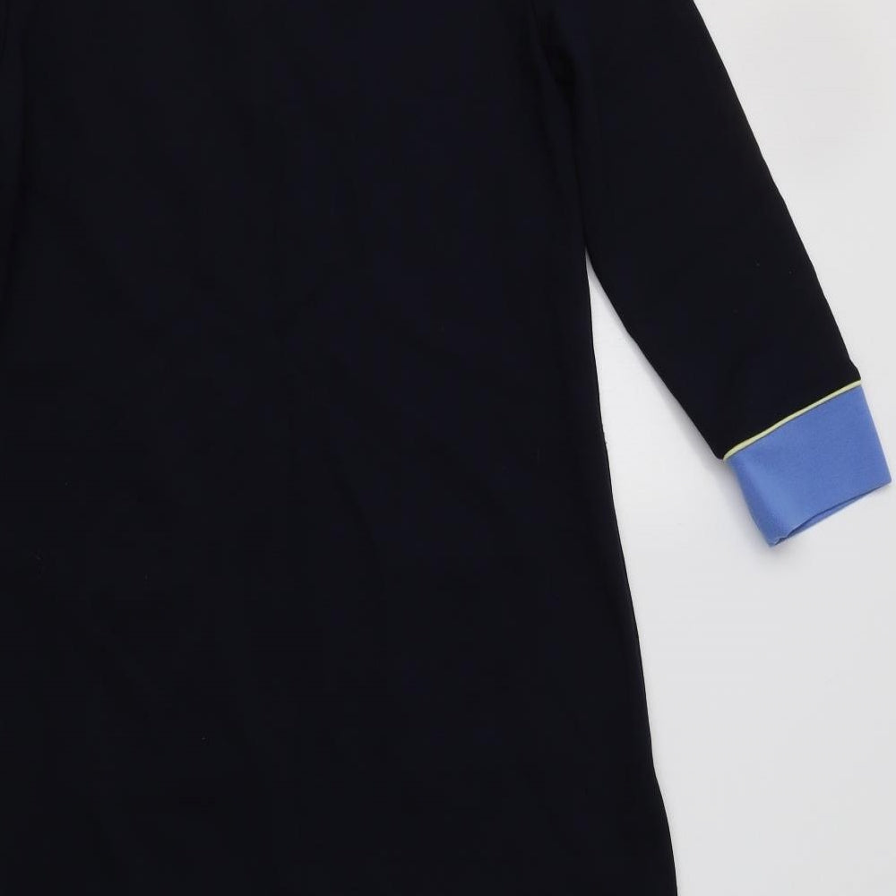 Laura Ashley Womens Blue Colourblock Viscose Shift  Size 10  Round Neck