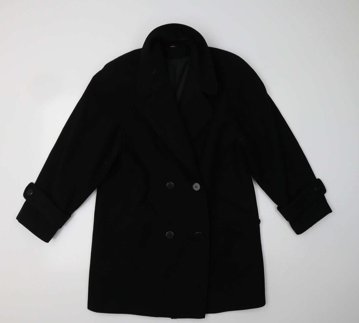 House of Fraser Mens Black   Pea Coat Coat Size M