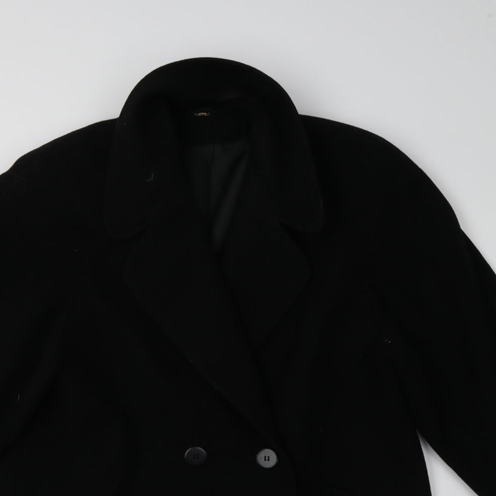 House of Fraser Mens Black   Pea Coat Coat Size M
