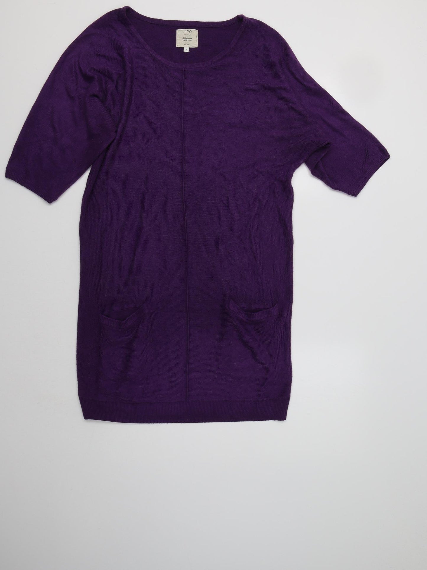 New Look Womens Purple  Acrylic Jumper Dress  Size 14  Crew Neck