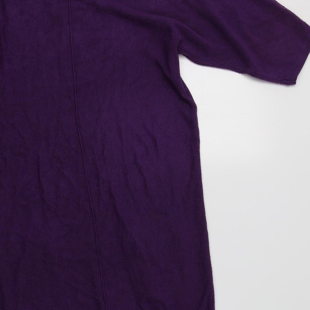 New Look Womens Purple  Acrylic Jumper Dress  Size 14  Crew Neck