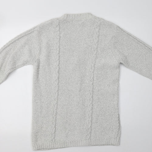 Jumper Womens Grey V-Neck  Cotton Cardigan Jumper Size S