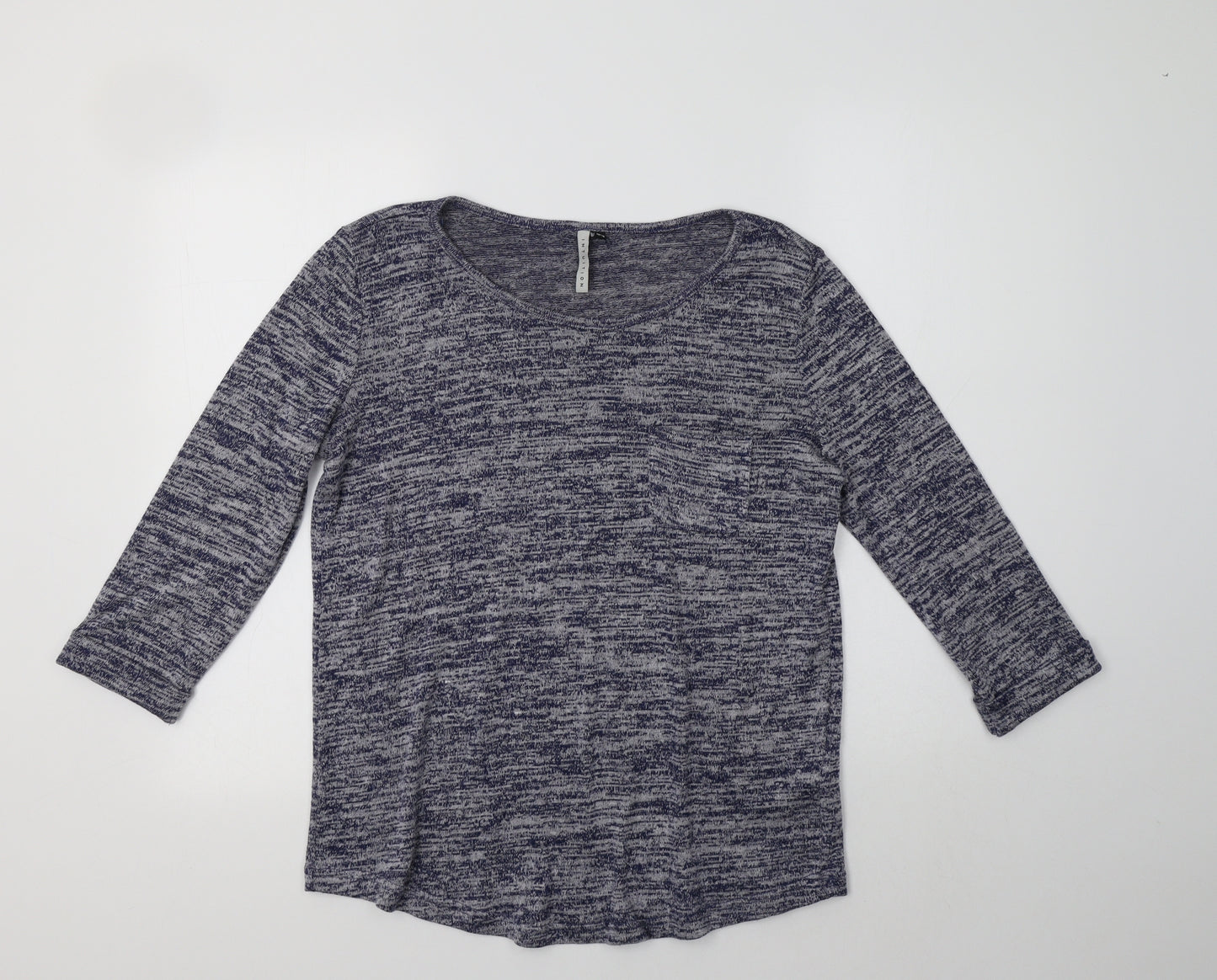 Intuition Womens Blue Round Neck  Viscose Pullover Jumper Size 12