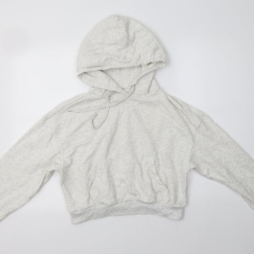 H&M Womens Beige  Cotton Pullover Hoodie Size XS