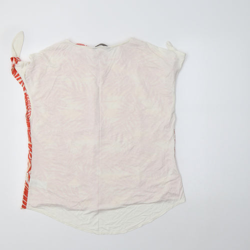 F&F Womens Orange Floral Viscose Basic Blouse Size 16 Round Neck