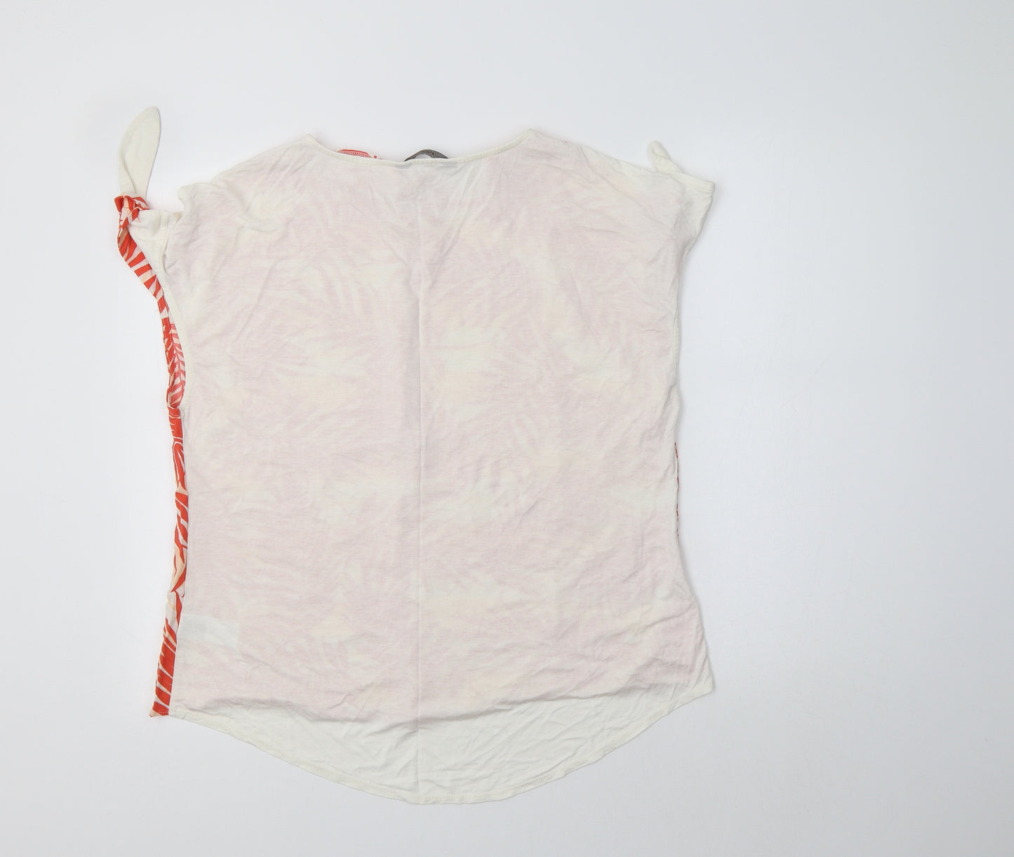 F&F Womens Orange Floral Viscose Basic Blouse Size 16 Round Neck