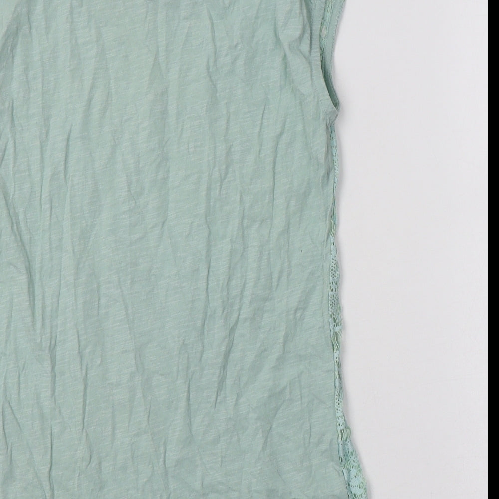 Originals Womens Blue  Cotton Basic Blouse Size 12 Crew Neck