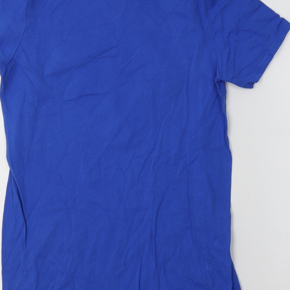 Gildan Womens Blue  Cotton Basic T-Shirt Size S Crew Neck - Wales