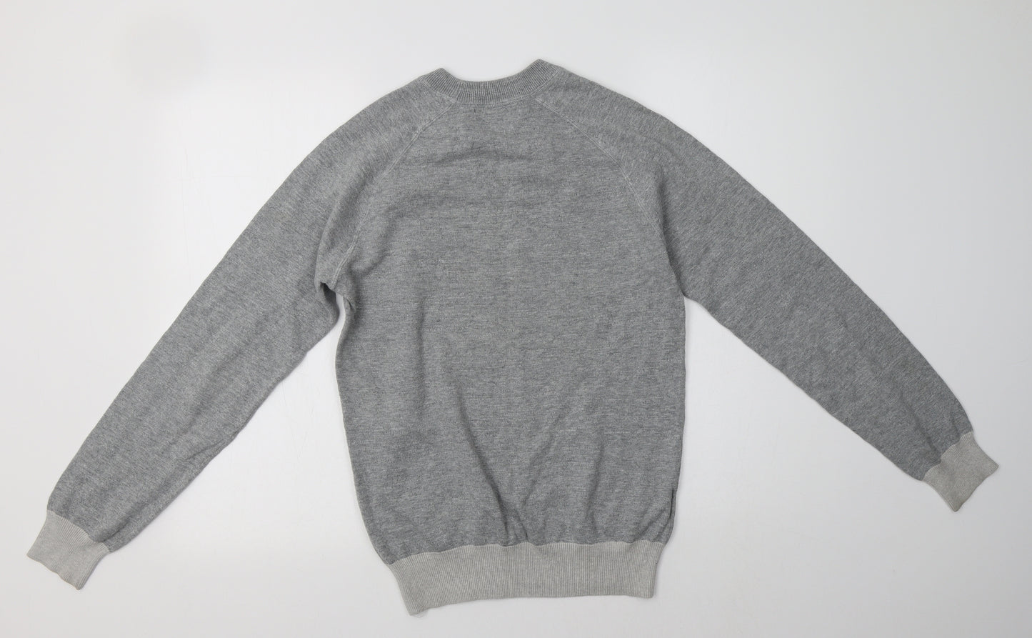 Fred Perry Mens Grey Crew Neck  Cotton Pullover Jumper Size XS