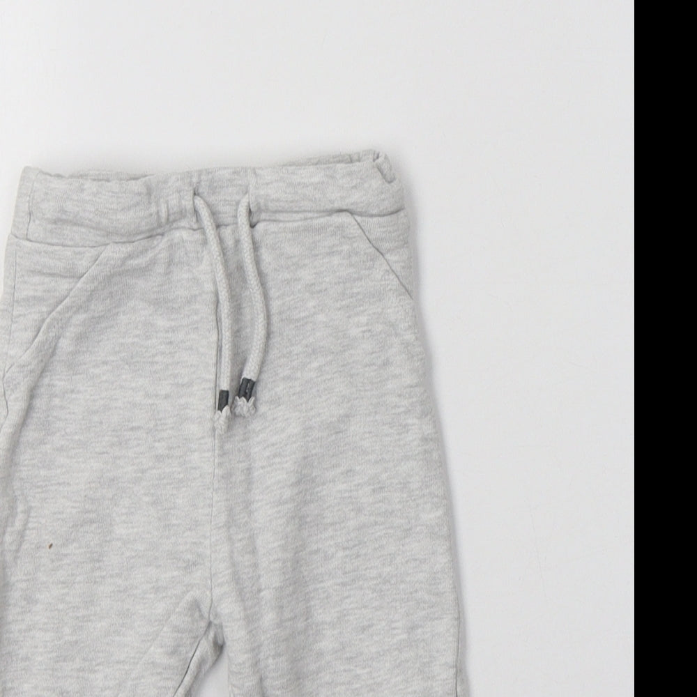 F&F Baby Grey  Cotton Jogger Trousers Size 9-12 Months
