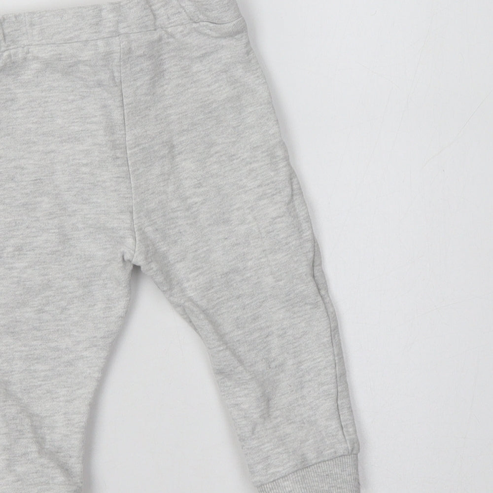 F&F Baby Grey  Cotton Jogger Trousers Size 9-12 Months