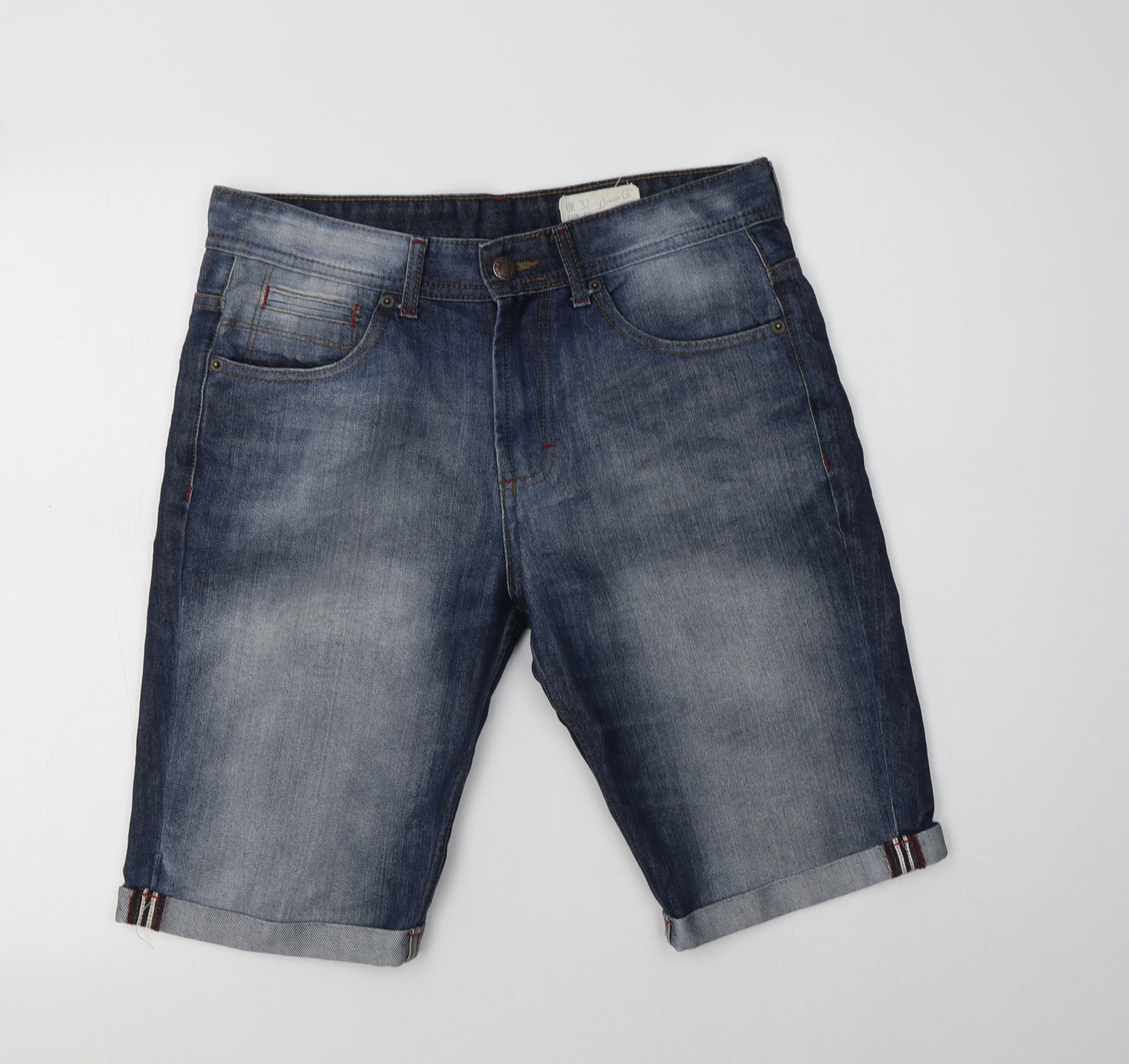 Primark Mens Blue  Cotton Chino Shorts Size 32 L12 in Regular