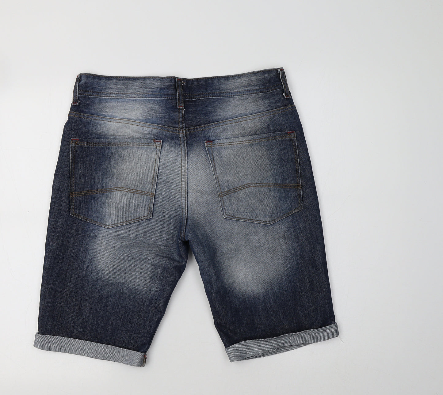 Primark Mens Blue  Cotton Chino Shorts Size 32 L12 in Regular