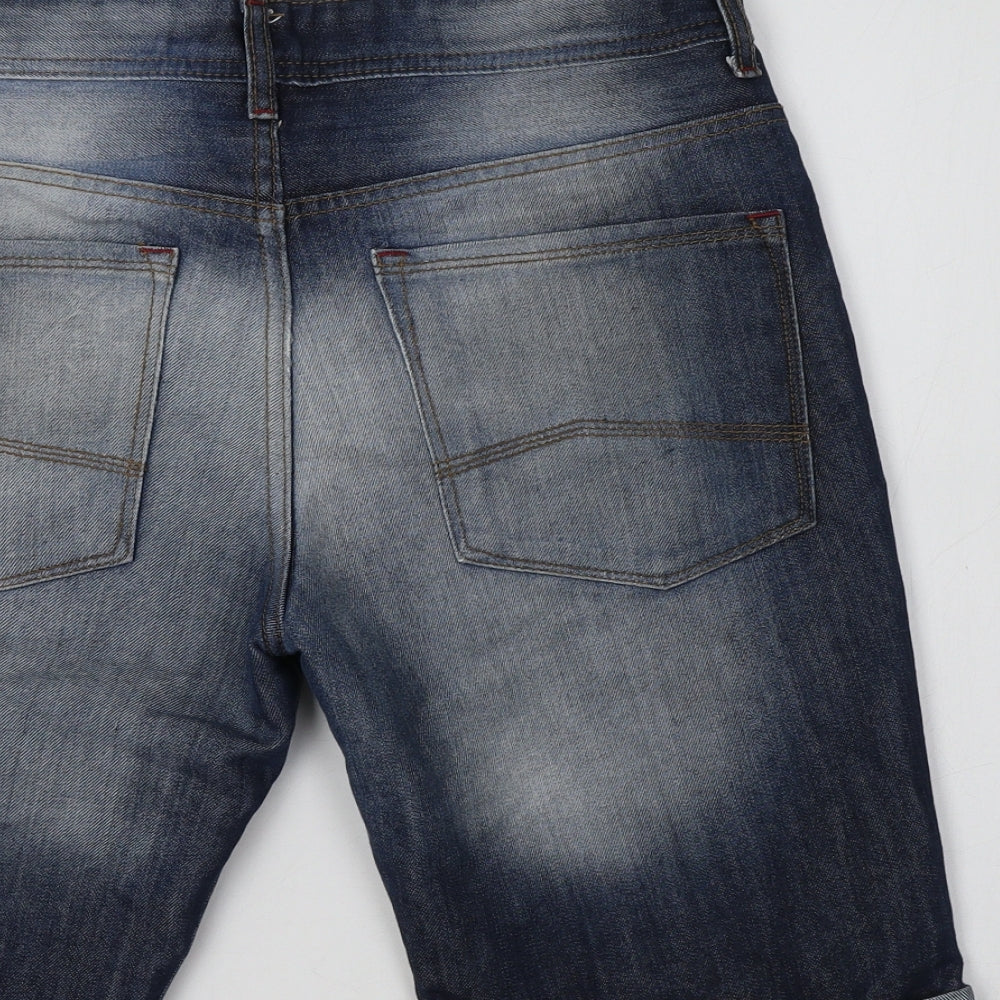 Primark Mens Blue  Cotton Chino Shorts Size 32 L12 in Regular