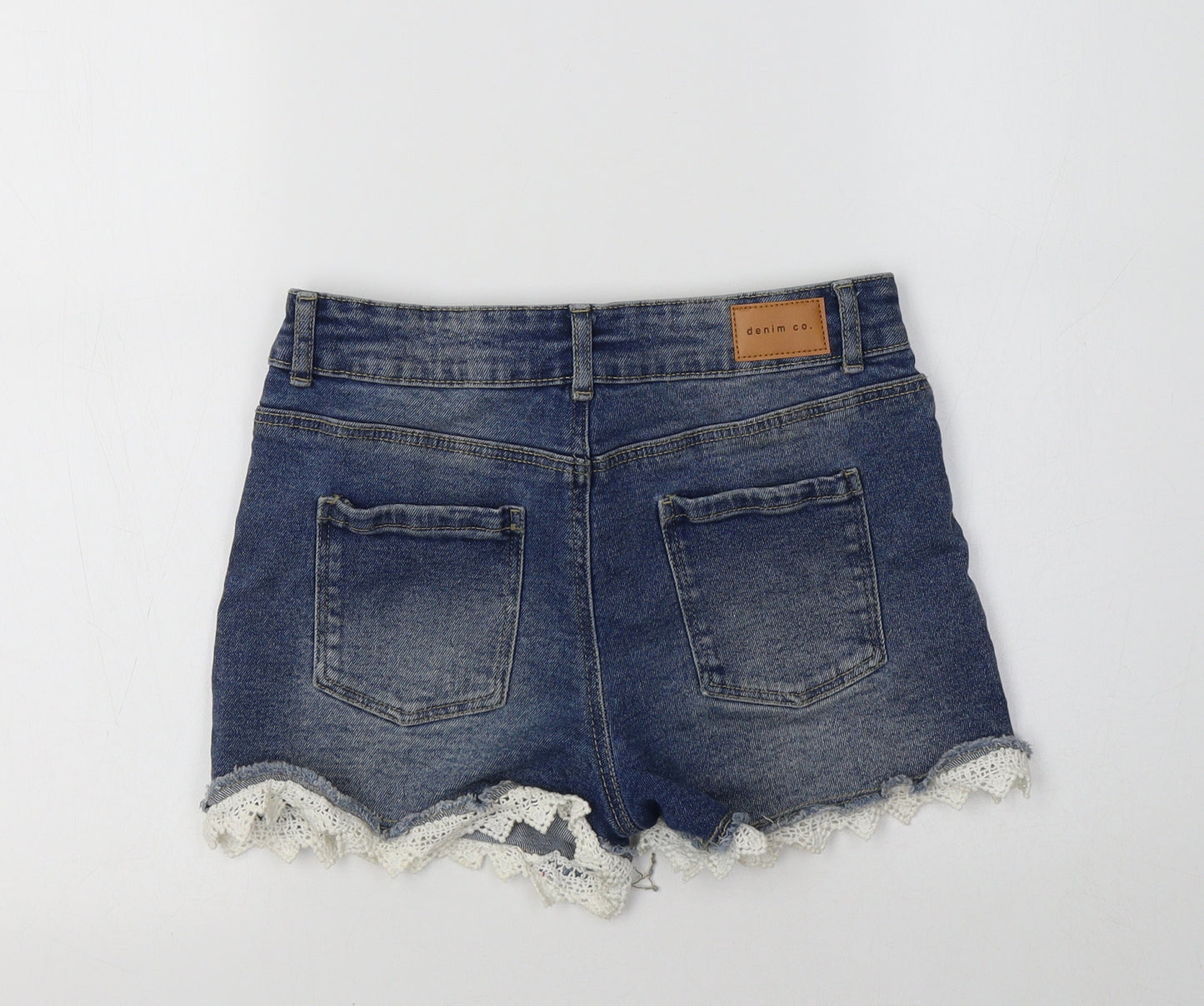 Primark Girls Blue  Cotton Hot Pants Shorts Size 11-12 Years  Regular