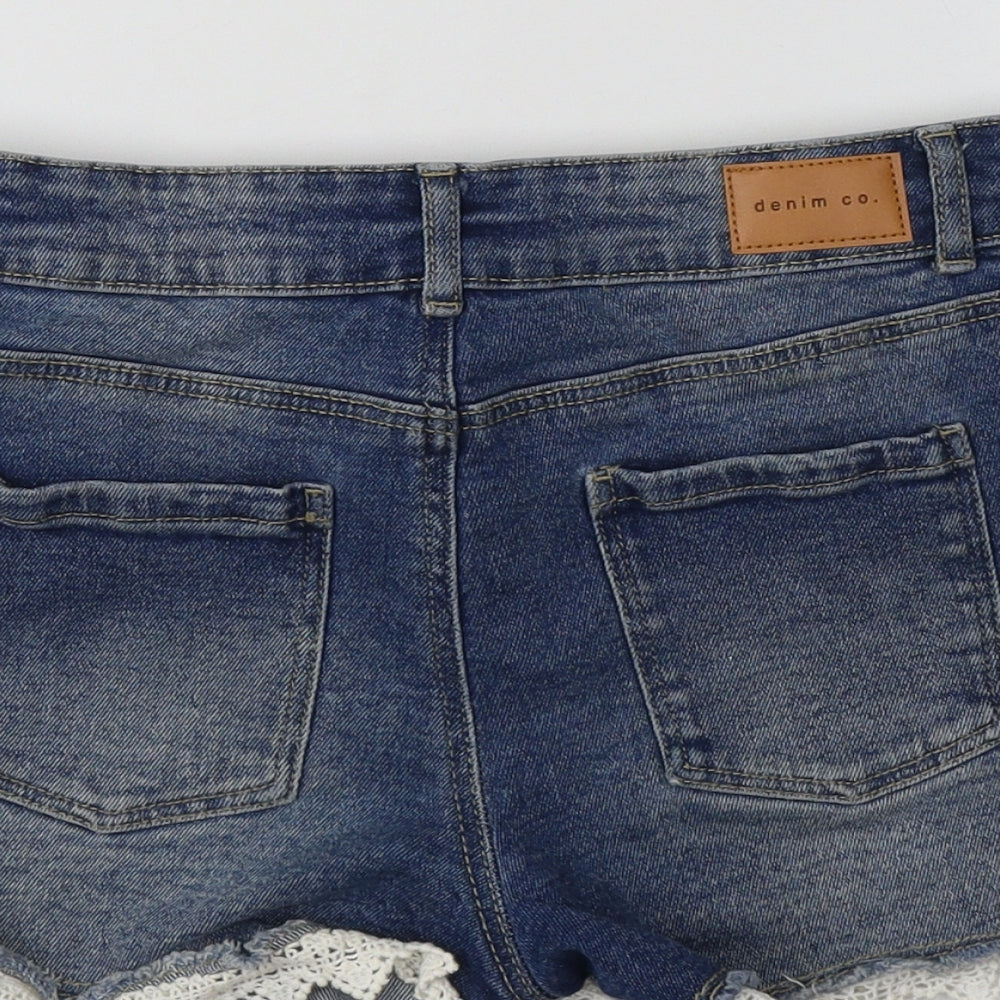 Primark Girls Blue  Cotton Hot Pants Shorts Size 11-12 Years  Regular