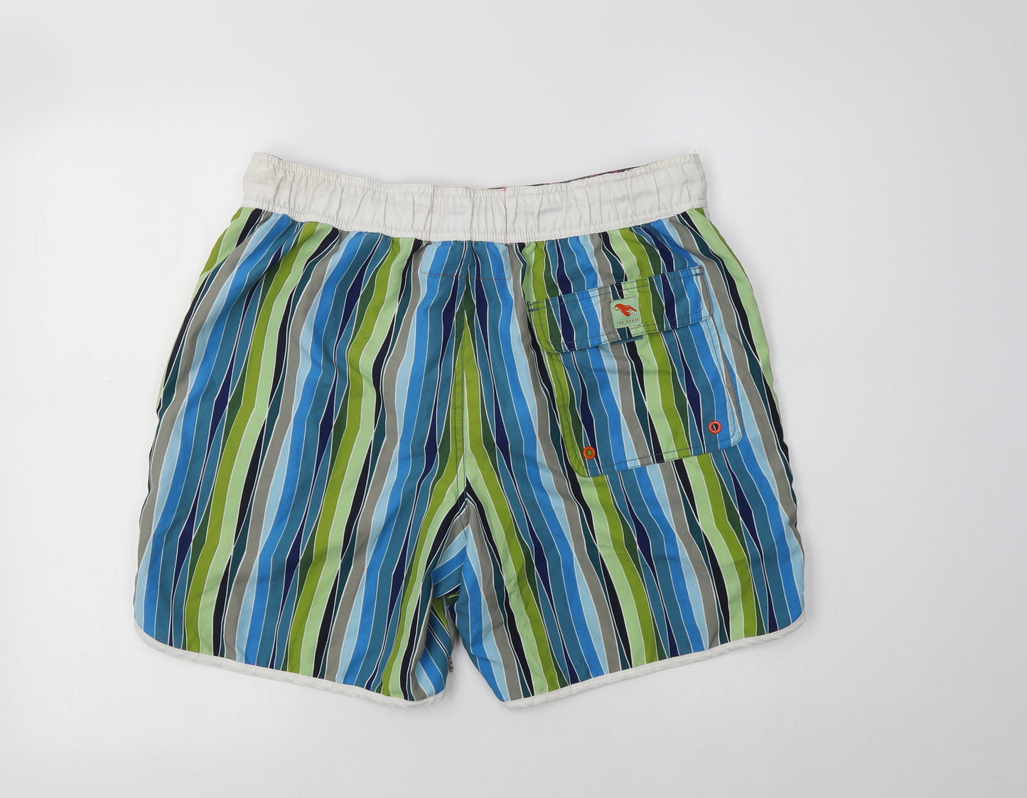 Ted Baker Mens Multicoloured Striped Polyester Bermuda Shorts Size L L6 in Regular