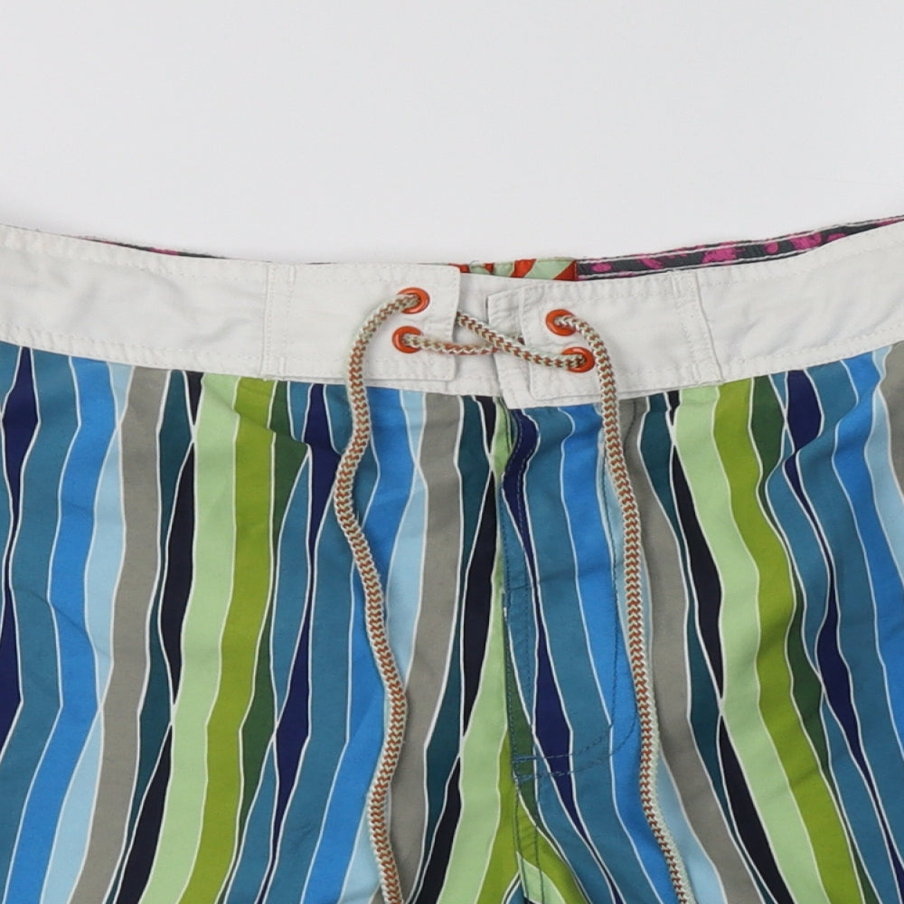 Ted Baker Mens Multicoloured Striped Polyester Bermuda Shorts Size L L6 in Regular
