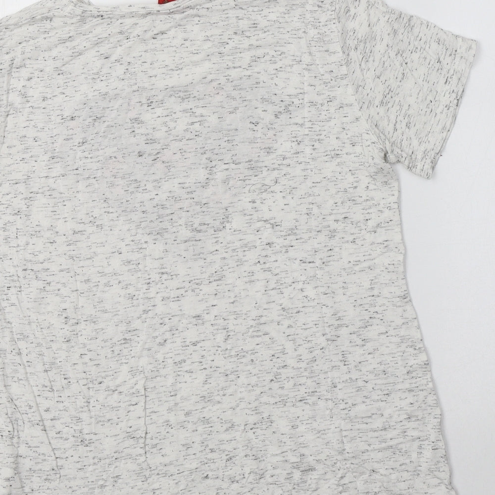 Primark Womens Grey  Viscose Basic T-Shirt Size 10 Crew Neck - Superman