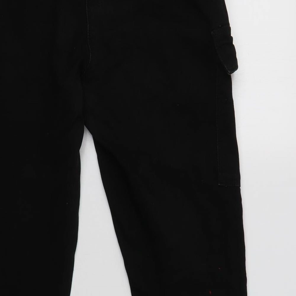 NEXT Womens Black  Cotton Cargo Trousers Size 14 L28 in Regular