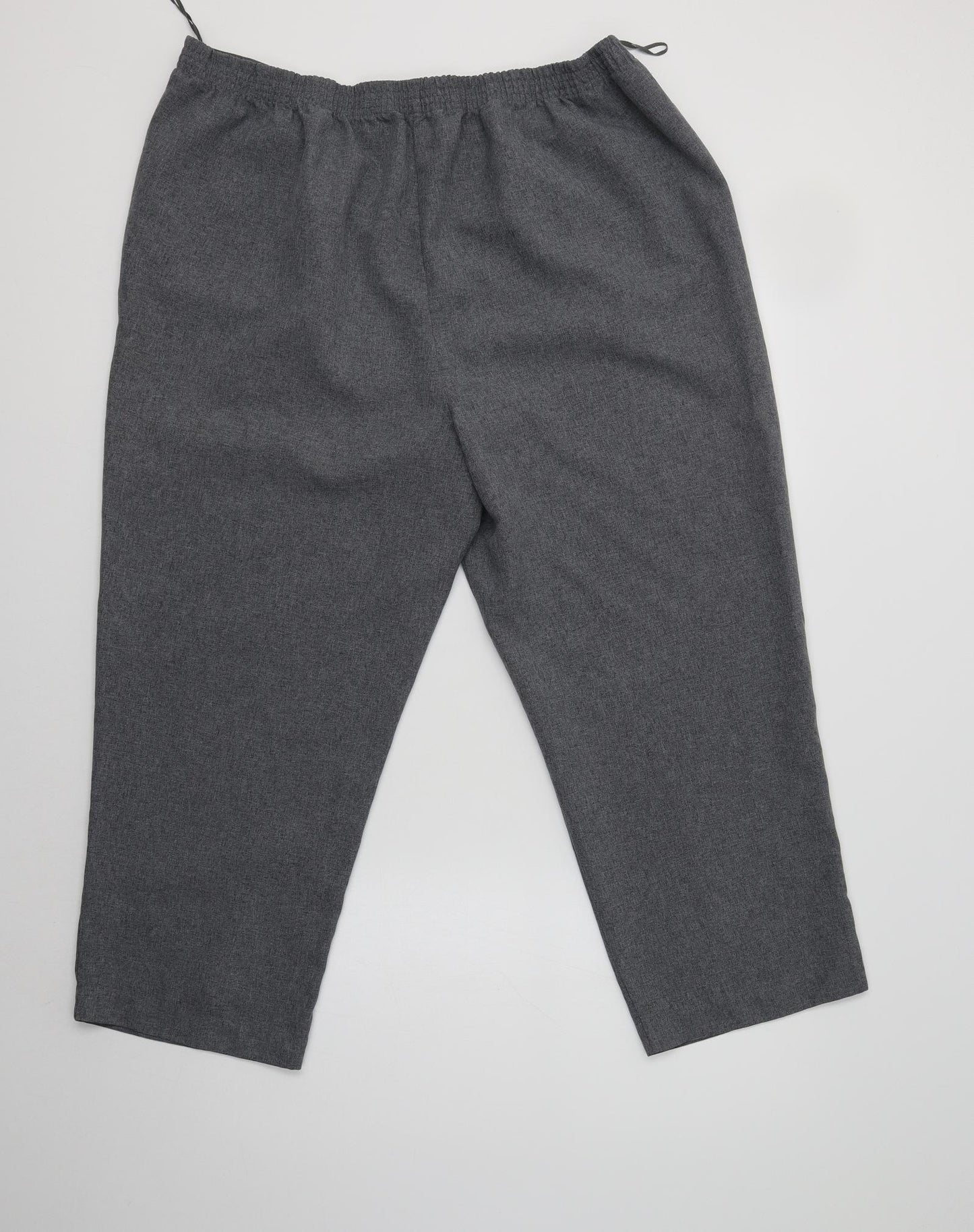 Bonmarché Womens Grey  Polyester Cropped Trousers Size 18 L24 in Regular