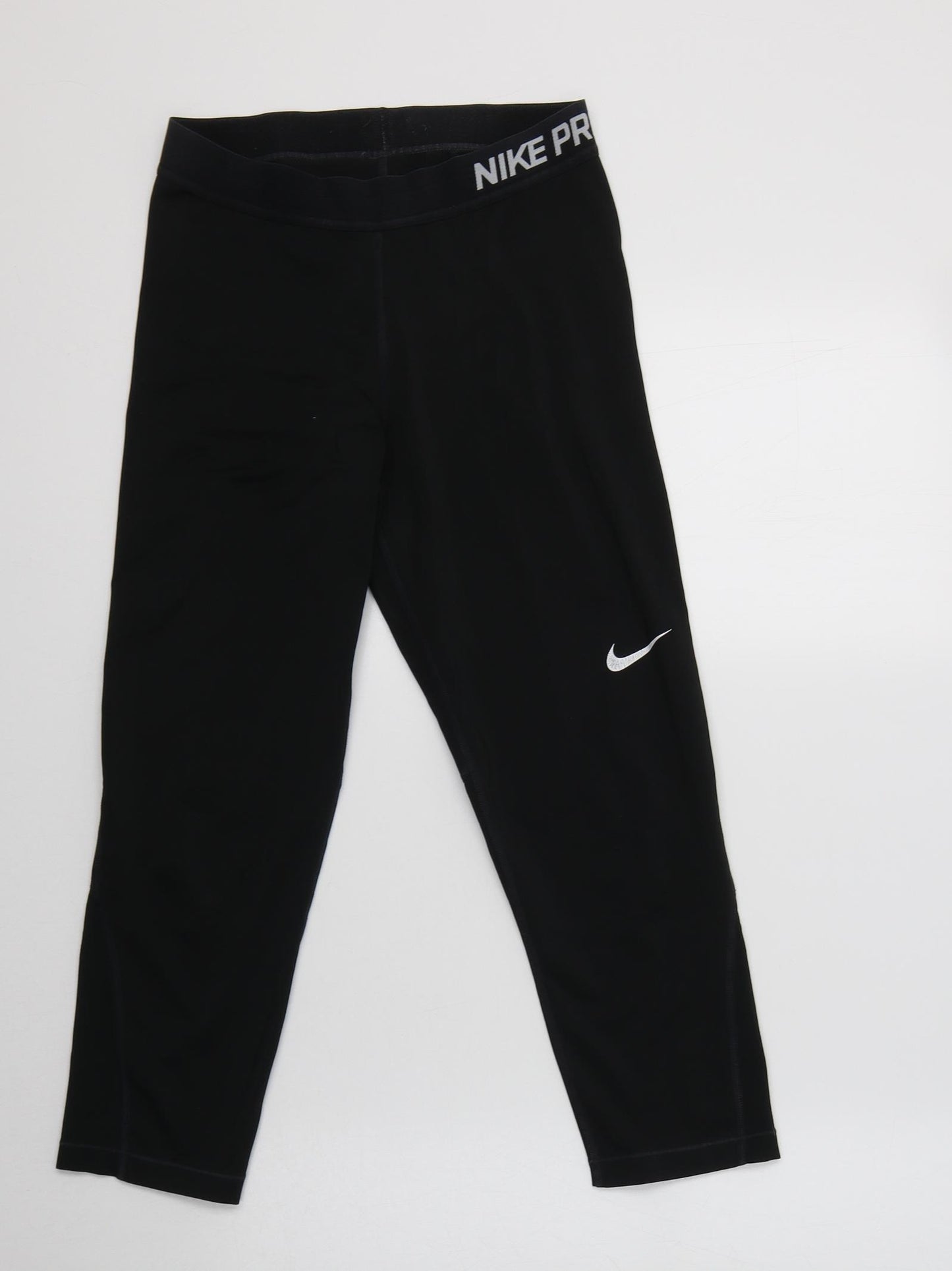Nike Womens Black  Polyester Compression Leggings Size M L22 in Regular