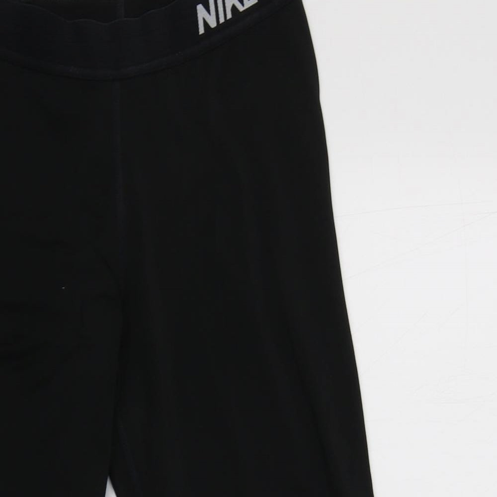 Nike Womens Black  Polyester Compression Leggings Size M L22 in Regular
